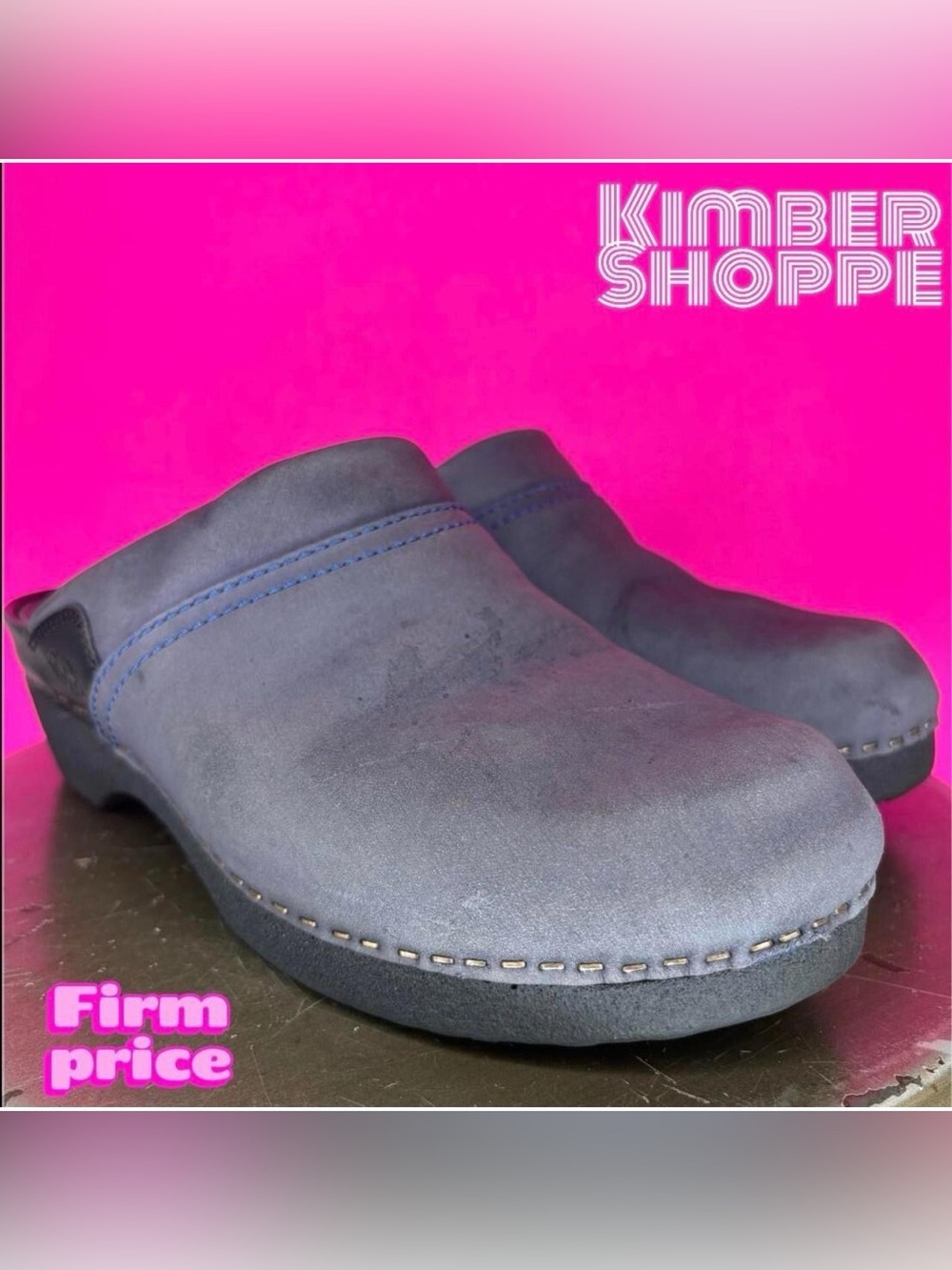 Wolky Pro Clog Blue Nubuck Leather Mule Clog EU 39 US 8